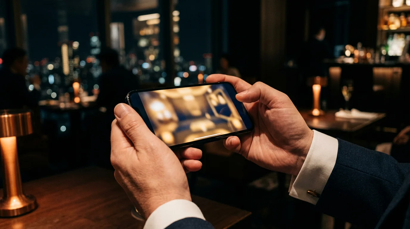 Vizualizace mobilního hraní kasinových her na displeji moderního telefonu v rukou dospělého hráče.
